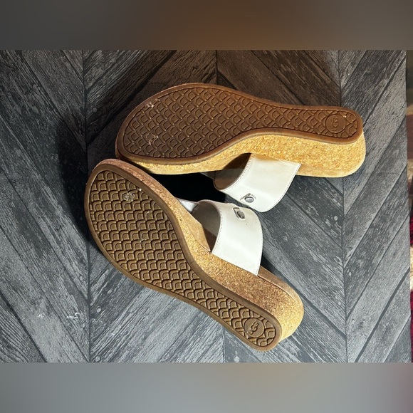 UGG Australia Briella Thong Cork Wedge Sandals Size 7 cream / off white - Picture 8 of 8